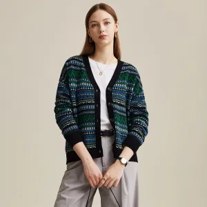 100% Wool Fair Isle Patterned Cardigan