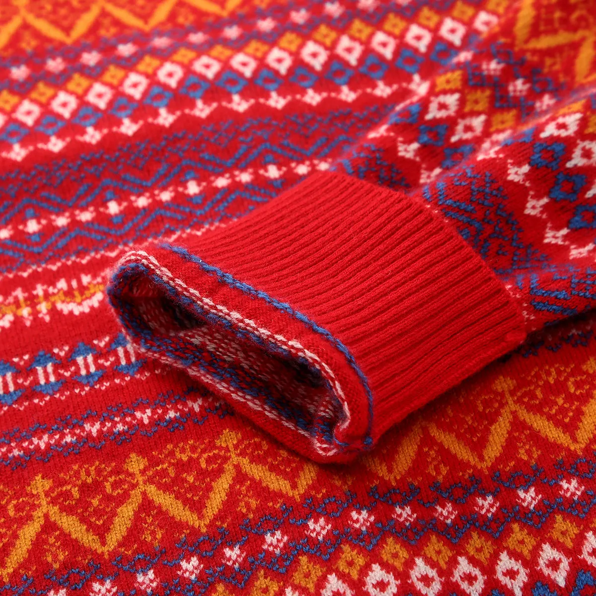 100% Wool Fair Isle Patterned Cardigan