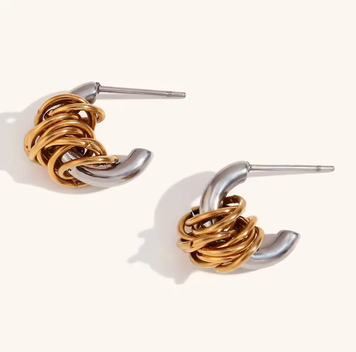 2-Tone Mini Midi Wire Earrings