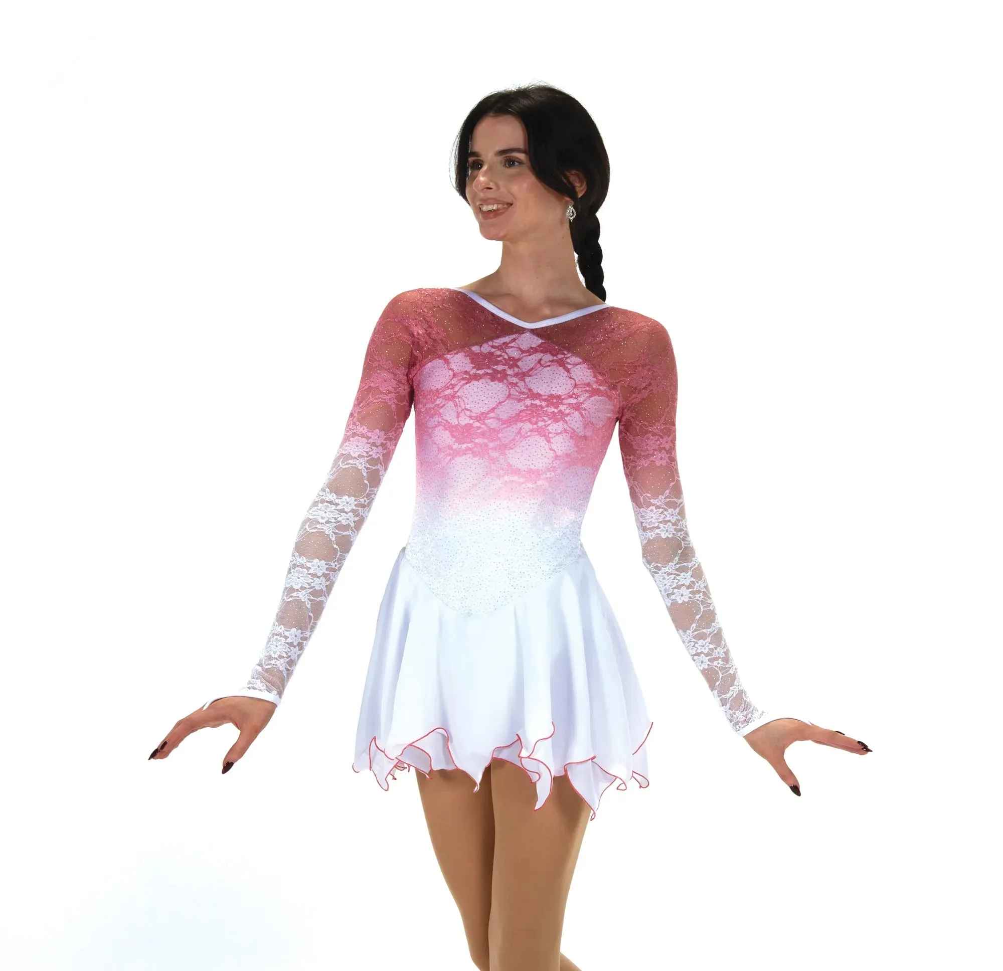 578 Figure Skating Petals in the Snow Dress