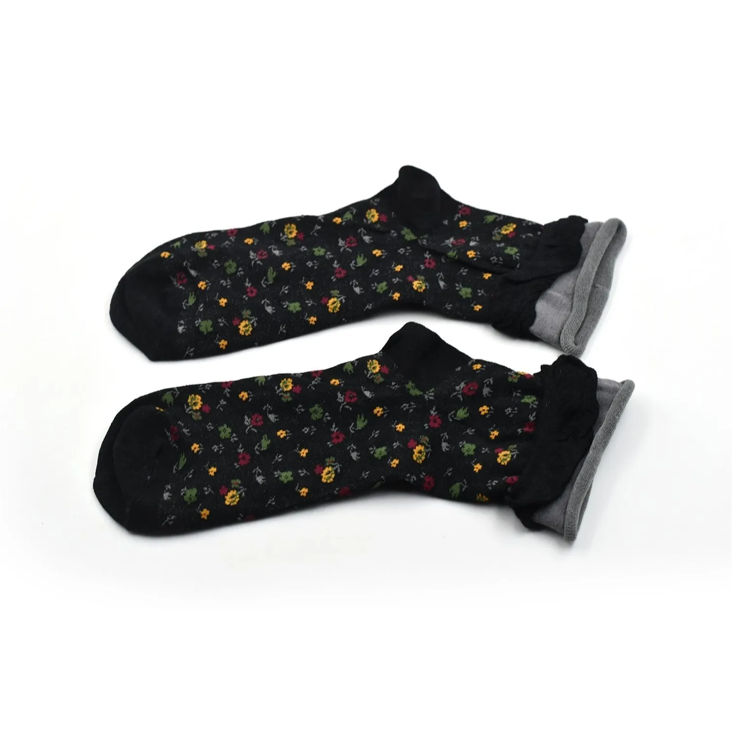 7344 Women's Crew Socks With fresh little flowers Printed ,high quality socks (Pack Of 20Pair)