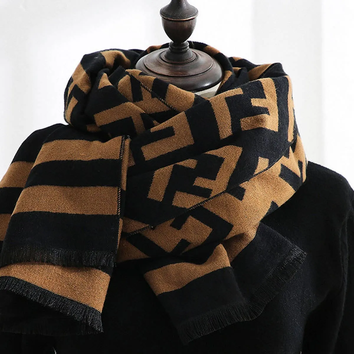 Accity Warm Faux Cashmere Printed Scarf