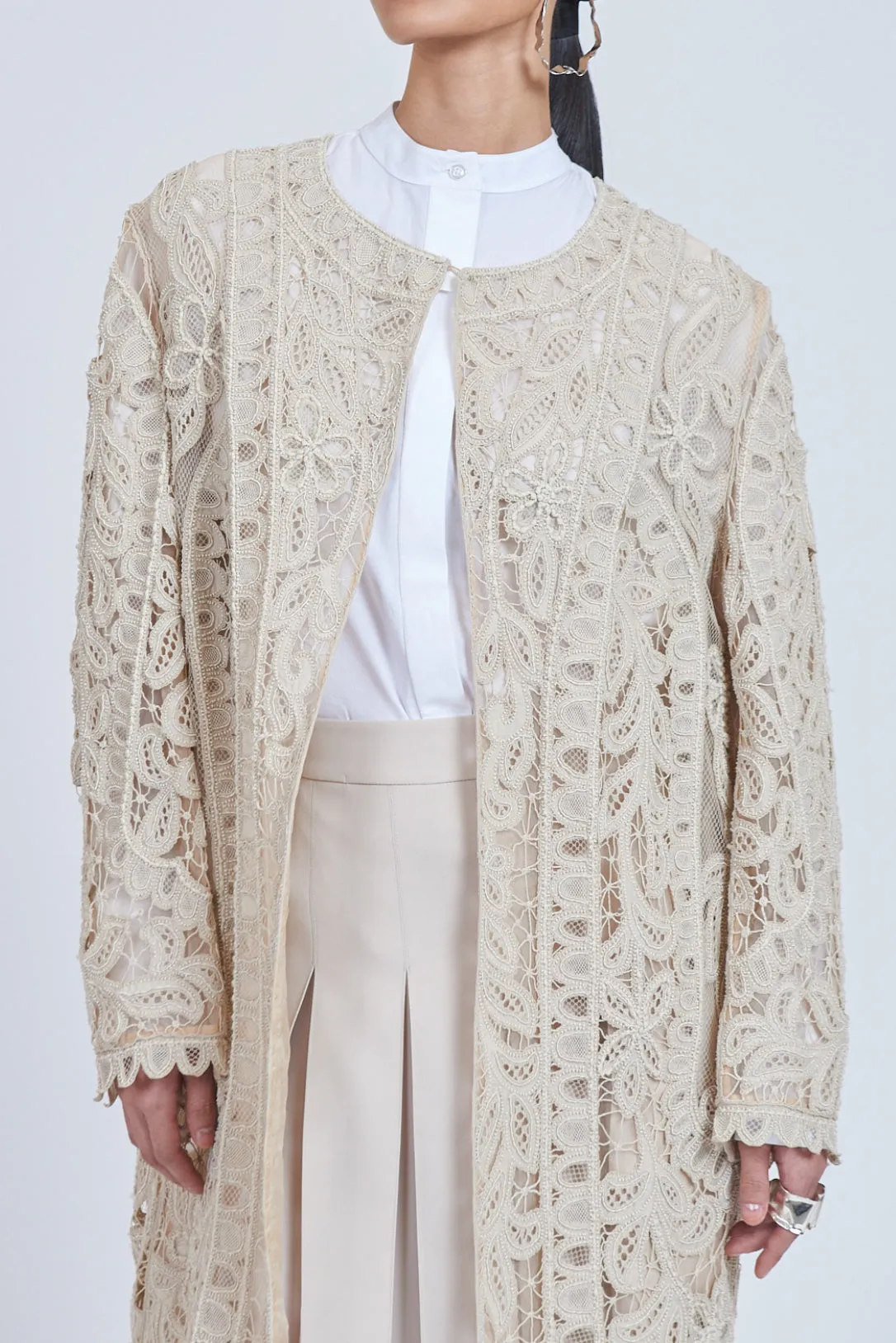 Albera micro beaded appliqué jacket