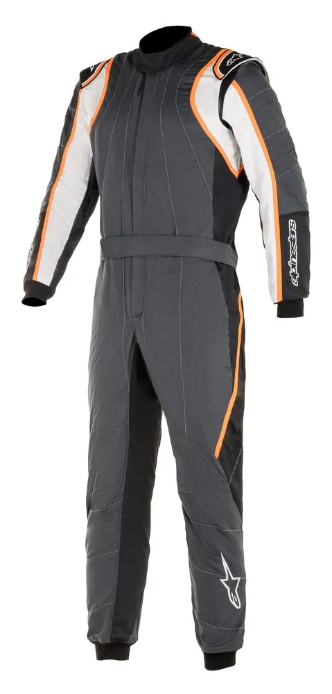 ALPINESTARS 3355020_1424_50 GP RACE v2 Racing suit, FIA 8856-2018, grey/white/orange, Size 50