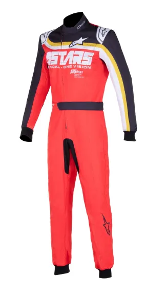 ALPINESTARS 3356321_3008_42 KMX-9 v2 GRAPH2 Karting suit, CIK, red/black/brass brown, Size 42