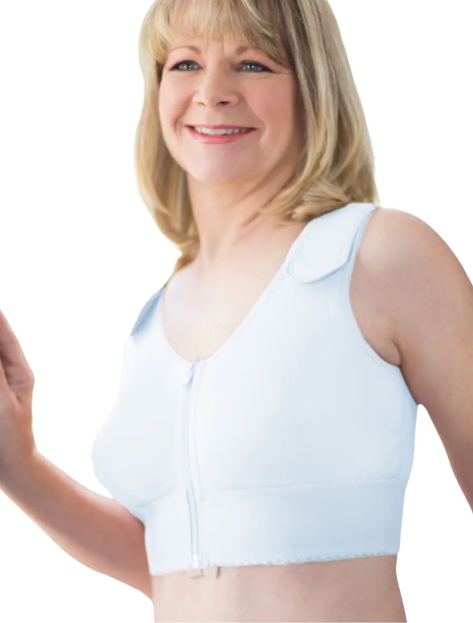 American Breast Care Compression Bra White | White ABC Compression Bra | White Mastectomy Bra