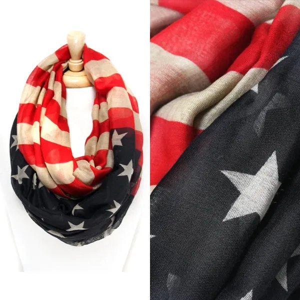 American Flag infinity scarf, American Flag Scarf, Stars and Stripes Infinity Scarf, Vintage American Flag Scarf, Perfect Gift