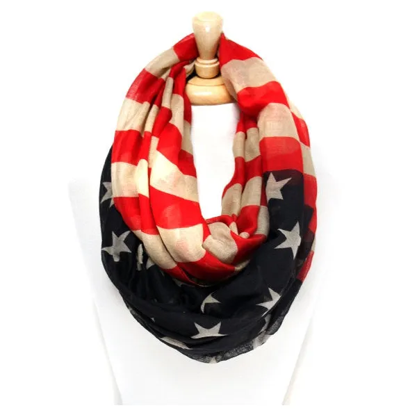 American Flag infinity scarf, American Flag Scarf, Stars and Stripes Infinity Scarf, Vintage American Flag Scarf, Perfect Gift