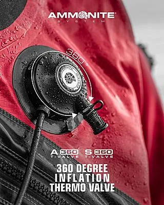 Ammonite A360 and S360 T Valve for Heated Drysuit Undergarments