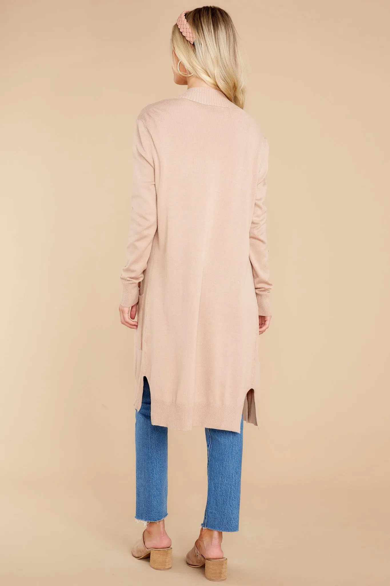 Anticipating This Moment Taupe Cardigan