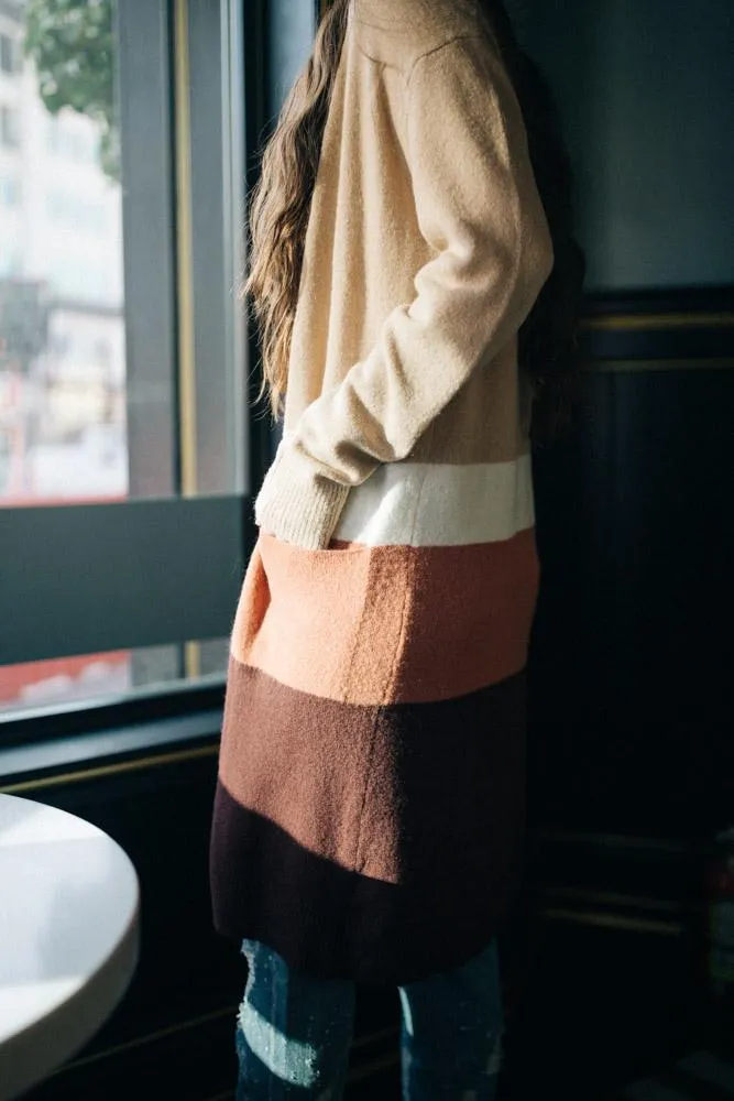 Around The Block Cardigan in Beige