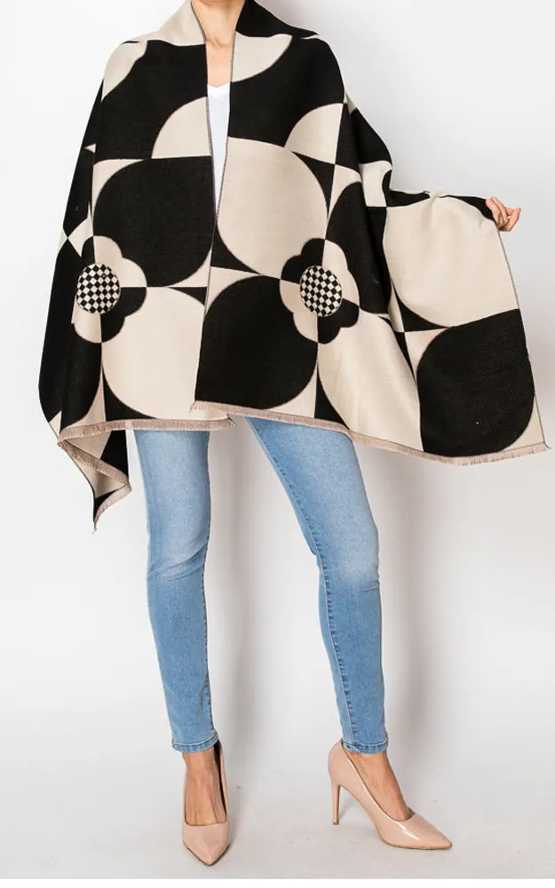 AS509 WOVEN ABSTRACT PATTERN OVERSIZED SCARF