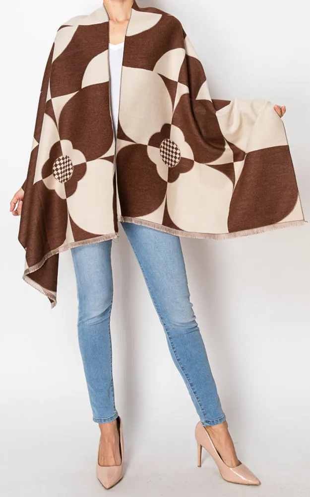 AS509 WOVEN ABSTRACT PATTERN OVERSIZED SCARF