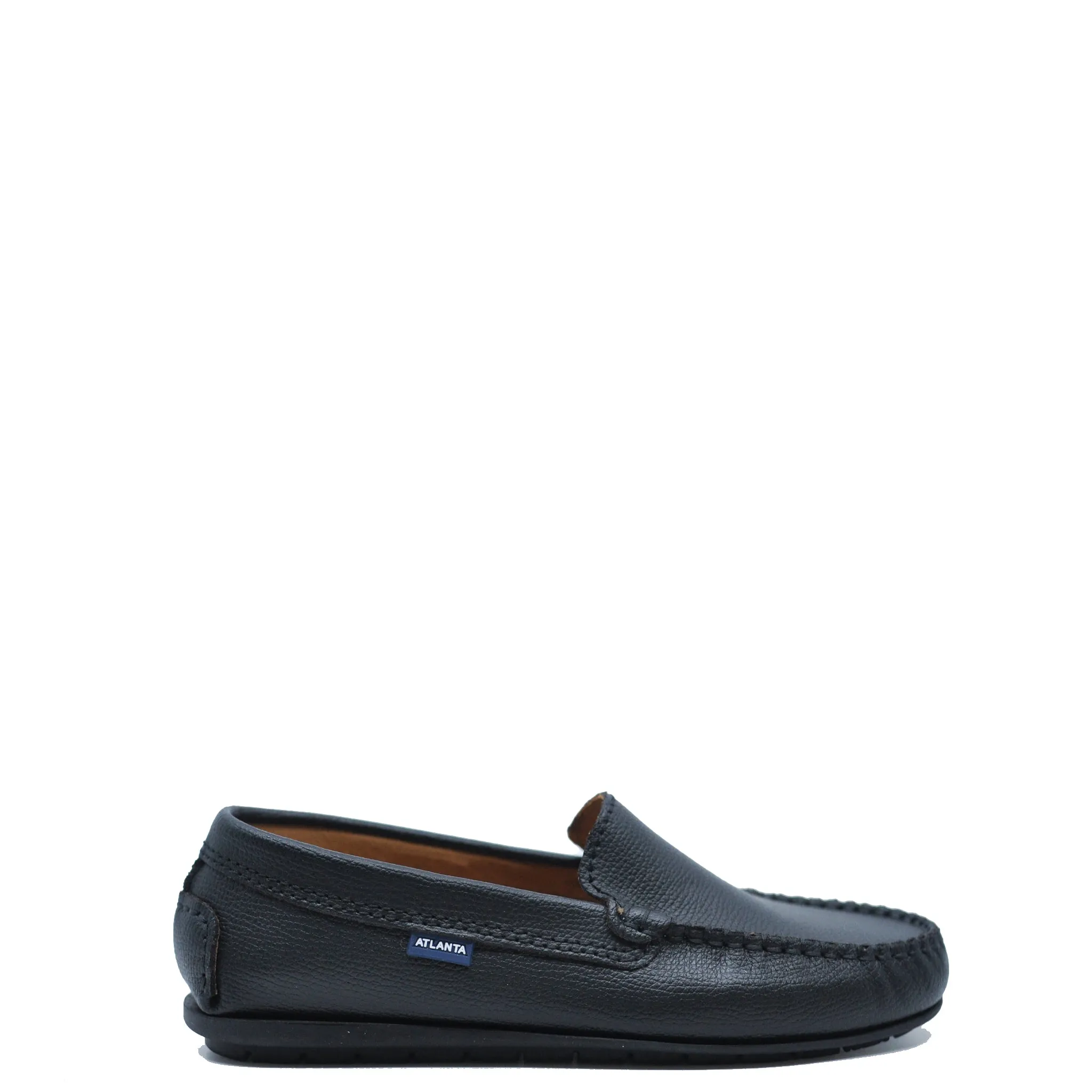 Atlanta Mocassin Black Pebbled Loafer