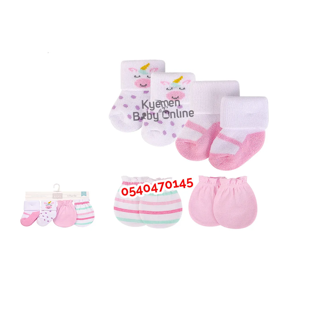 Baby Girl Socks and Mittens Set (Hudson Baby)