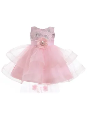 Baby Girls Blush Two Layer Tulle Skirt Flower Girl Dress 6-24 Months