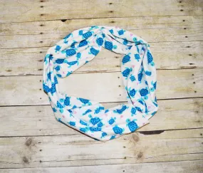 Baby/Toddler sea turtles infinity scarf, soft baby scarf, trendy baby scarf, sea turtles infinity baby scarf,girls infinity scarf,teal scarf