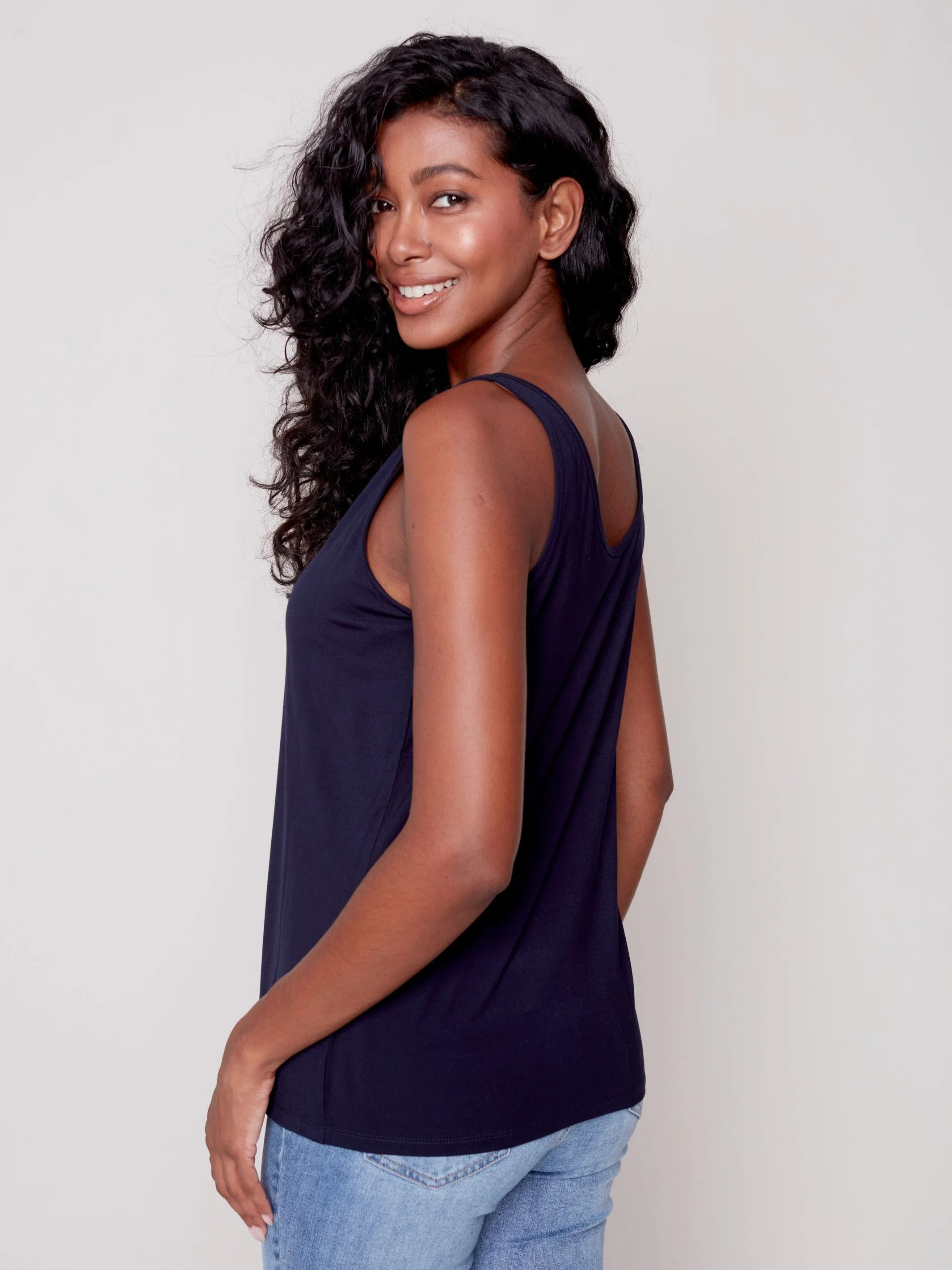 BASIC REVERSIBLE NAVY CAMISOLE