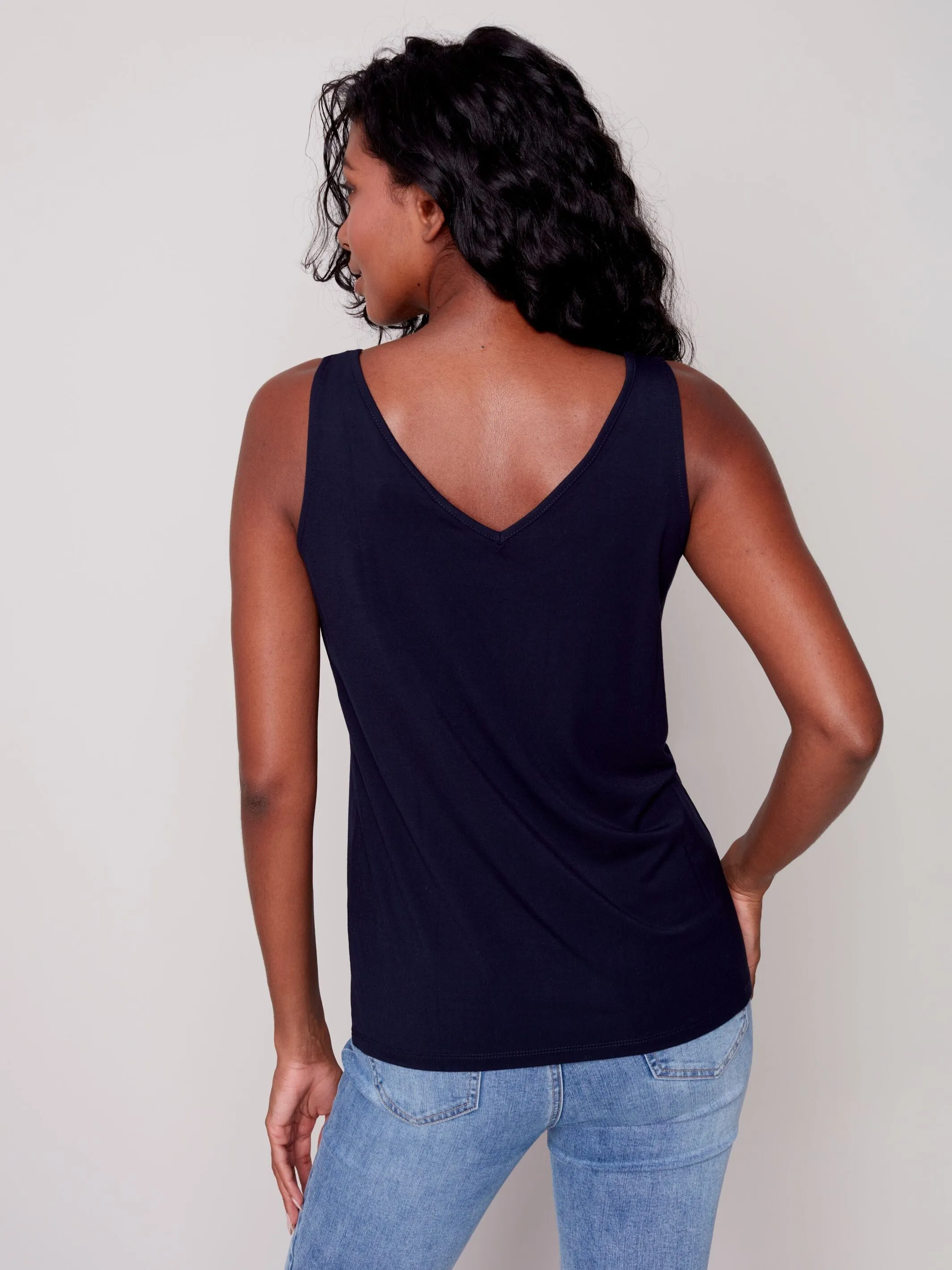 BASIC REVERSIBLE NAVY CAMISOLE