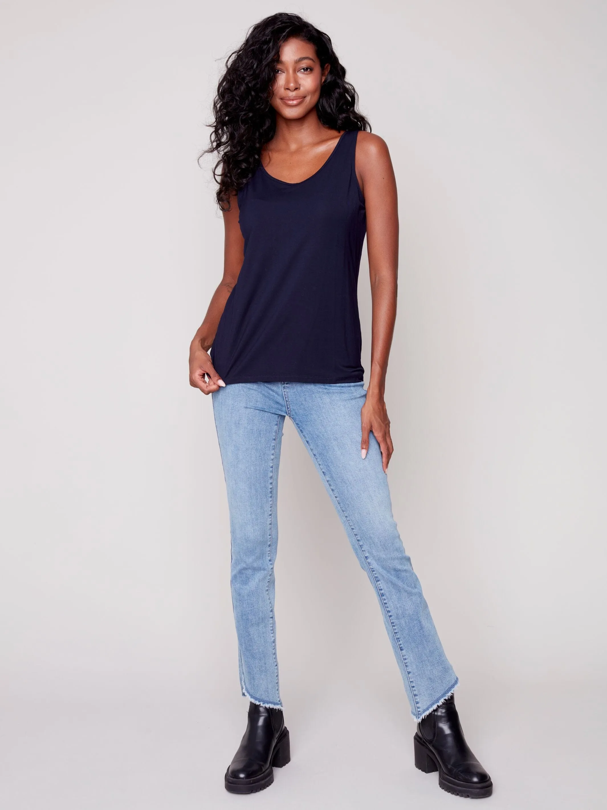 BASIC REVERSIBLE NAVY CAMISOLE