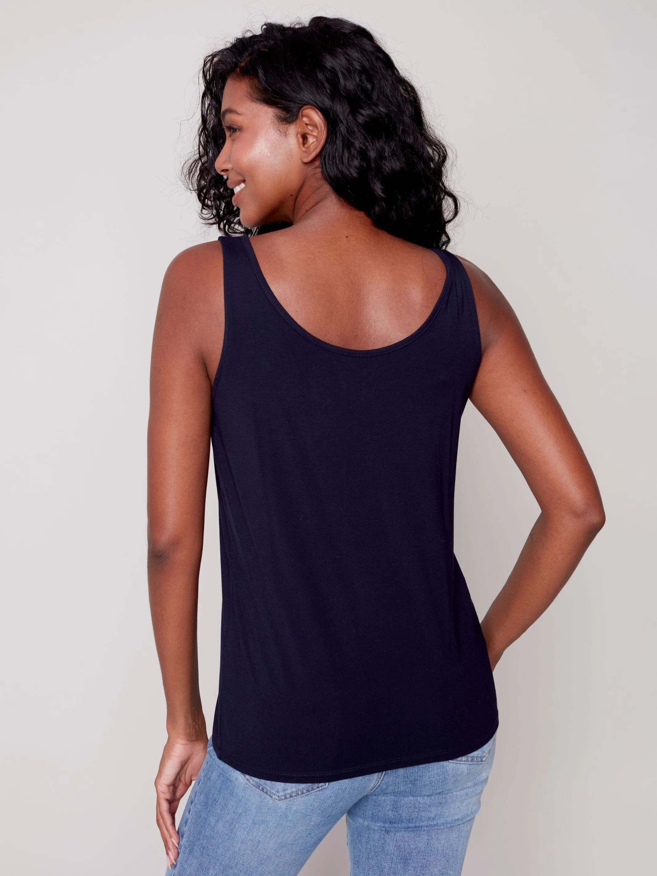 BASIC REVERSIBLE NAVY CAMISOLE