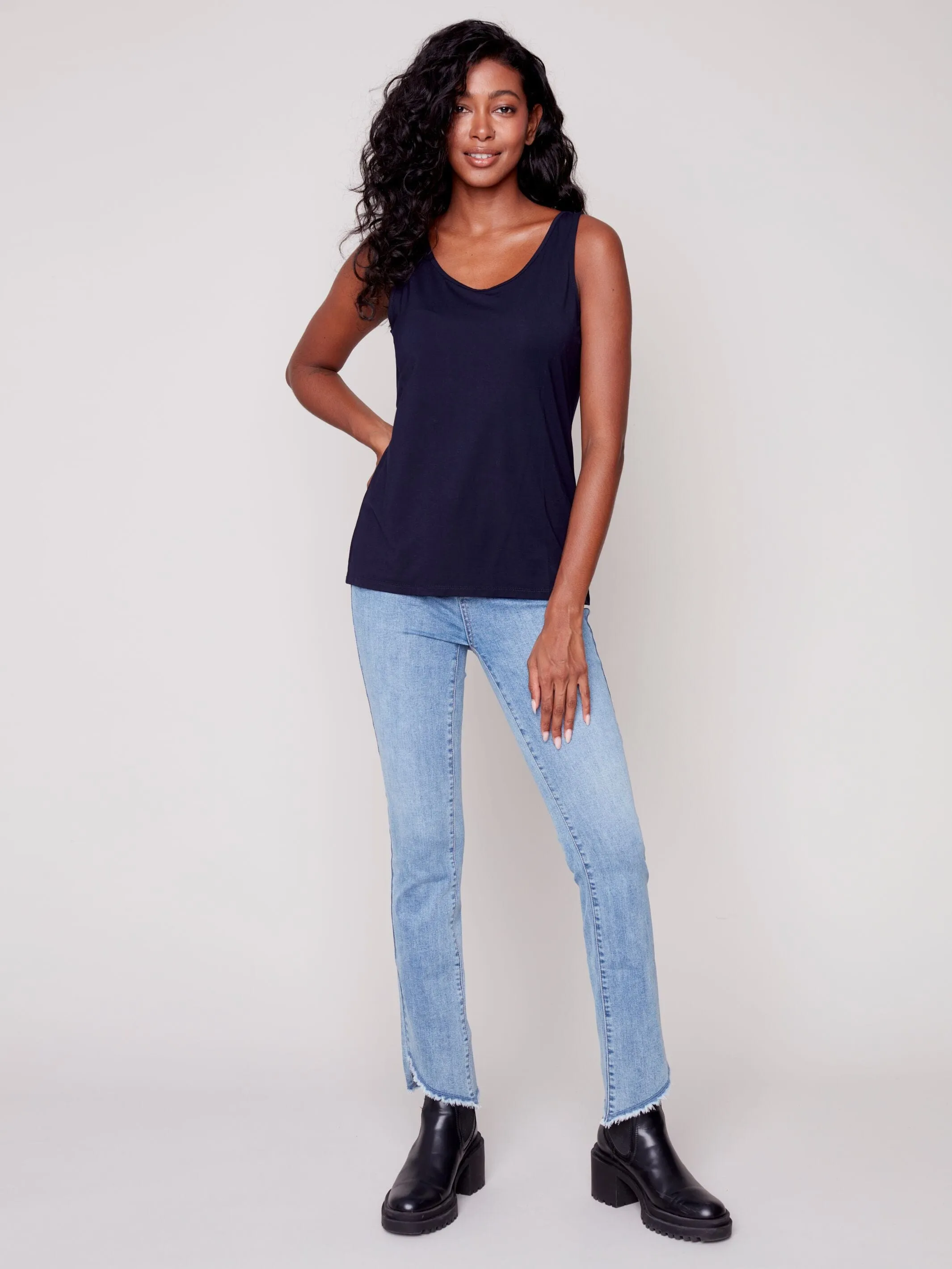 BASIC REVERSIBLE NAVY CAMISOLE