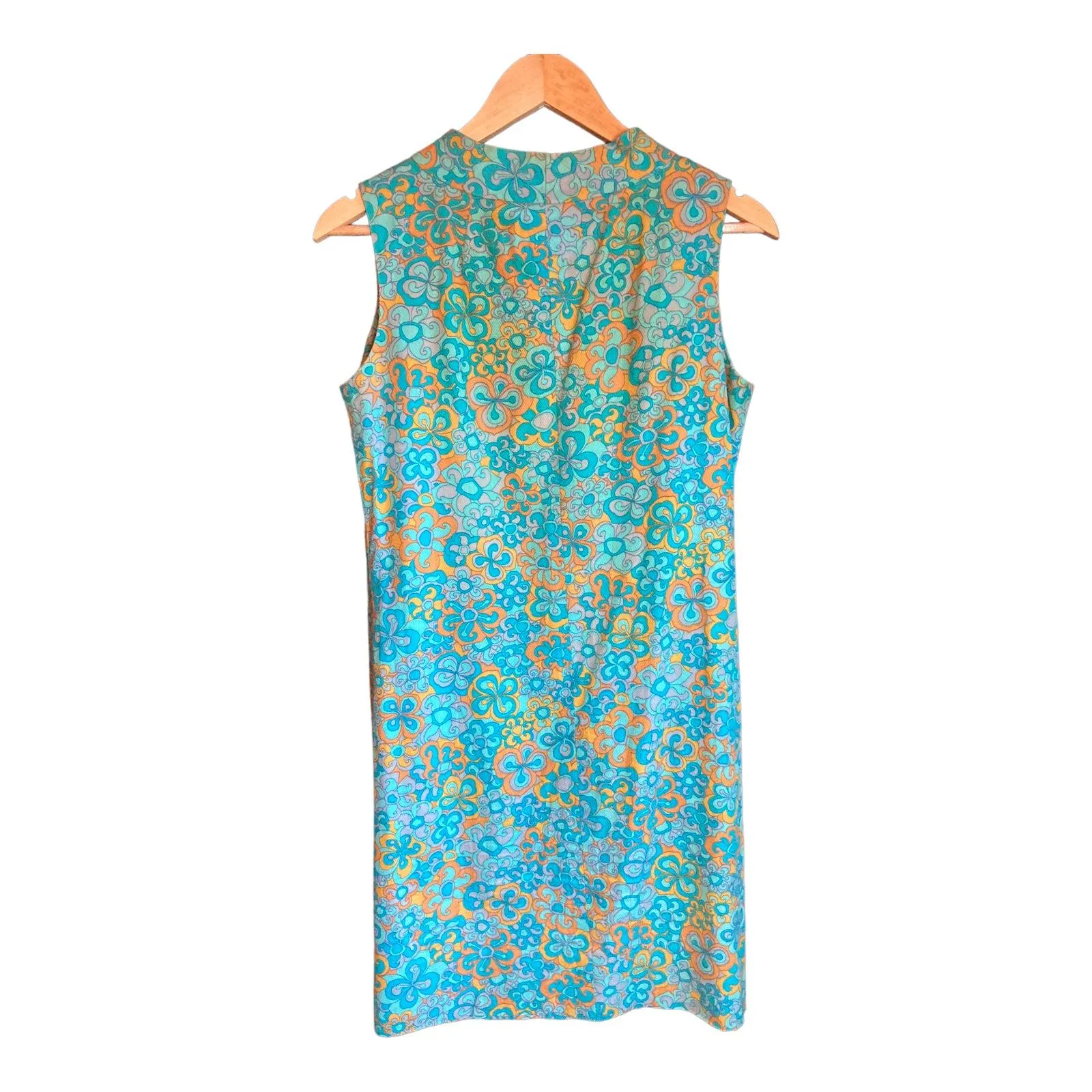 Berkertex Turquoise Patterned Sleeveless Dress UK Size 16