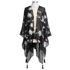 Black & White Embroidered Duster