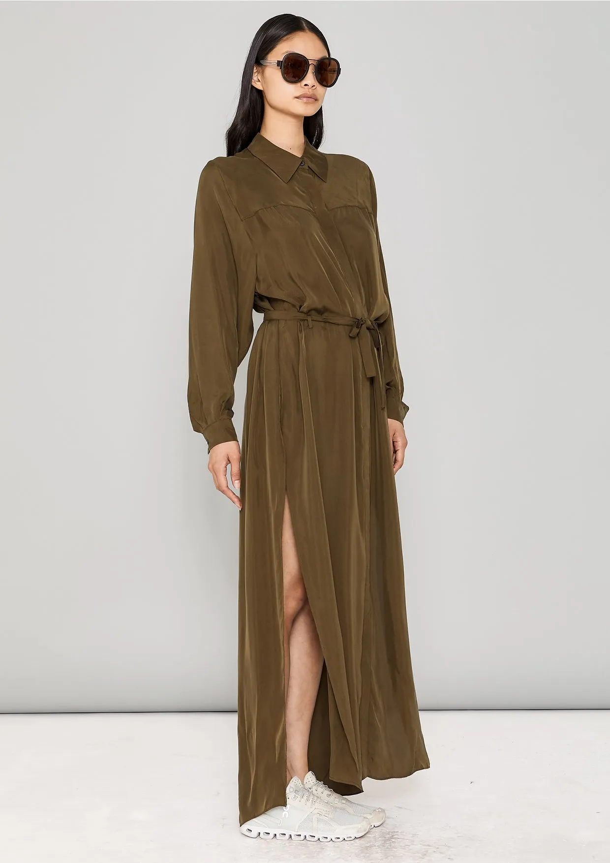 BLOUSE/DRESS - SILKY CUPRO khaki