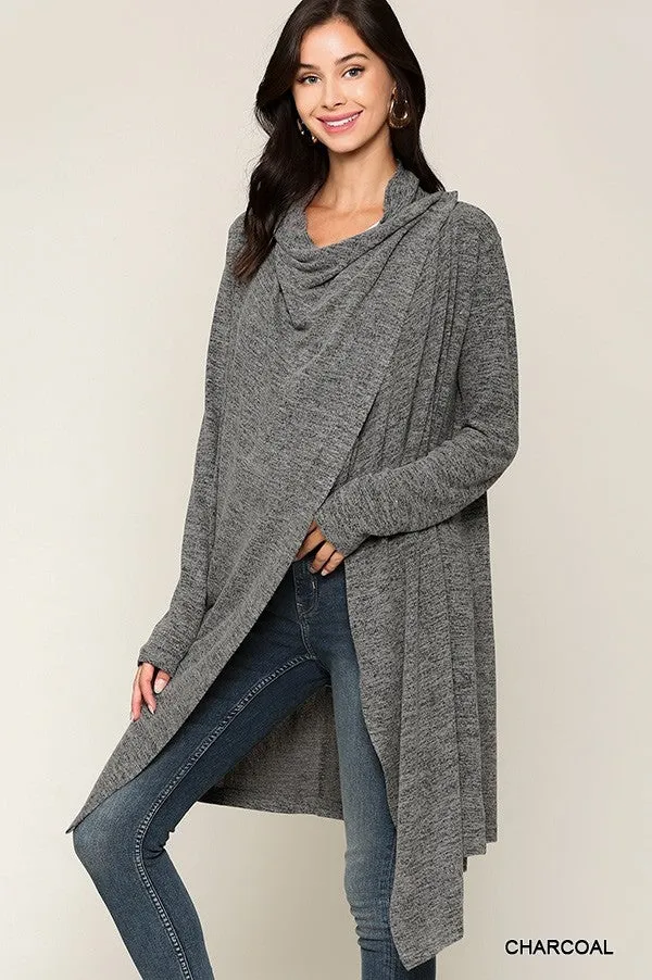 Blu Heaven Grey Shawl Button Cardigan