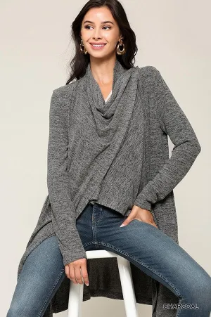 Blu Heaven Grey Shawl Button Cardigan