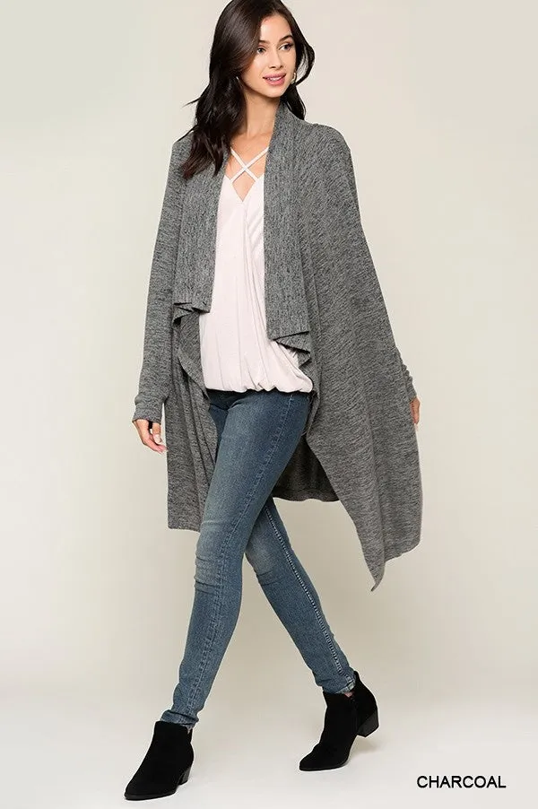 Blu Heaven Grey Shawl Button Cardigan