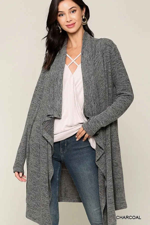 Blu Heaven Grey Shawl Button Cardigan