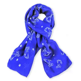 BLUE DOG PATTERN SCARF - 67x26"