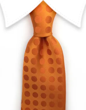 Bright Orange Polka Dot Necktie