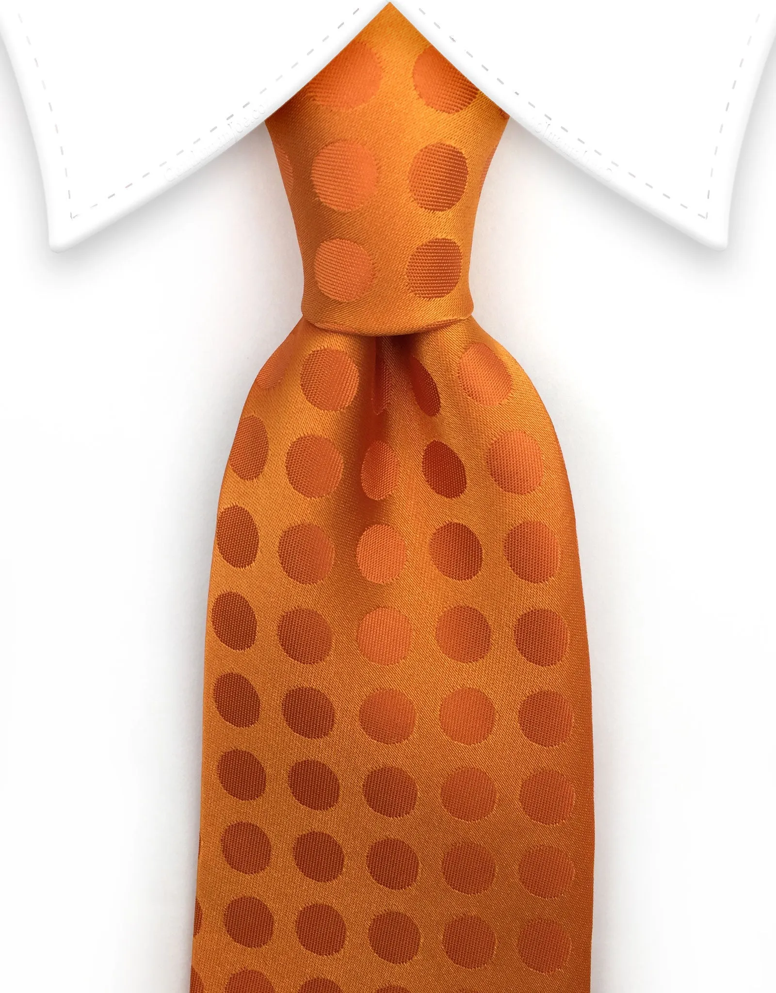 Bright Orange Polka Dot Necktie