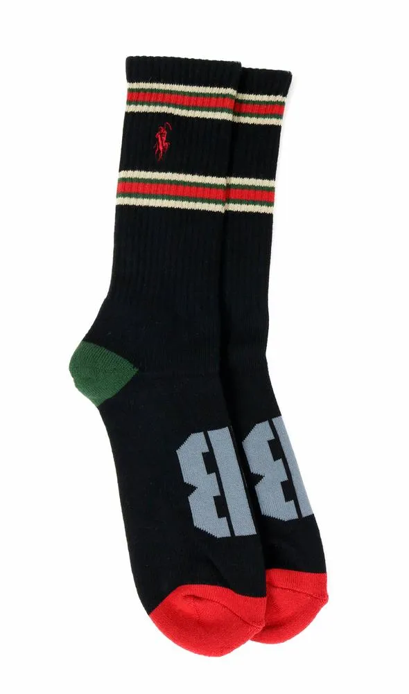 Brooklyn Projects - Reaper OG Striped Socks, Black/Red/Green