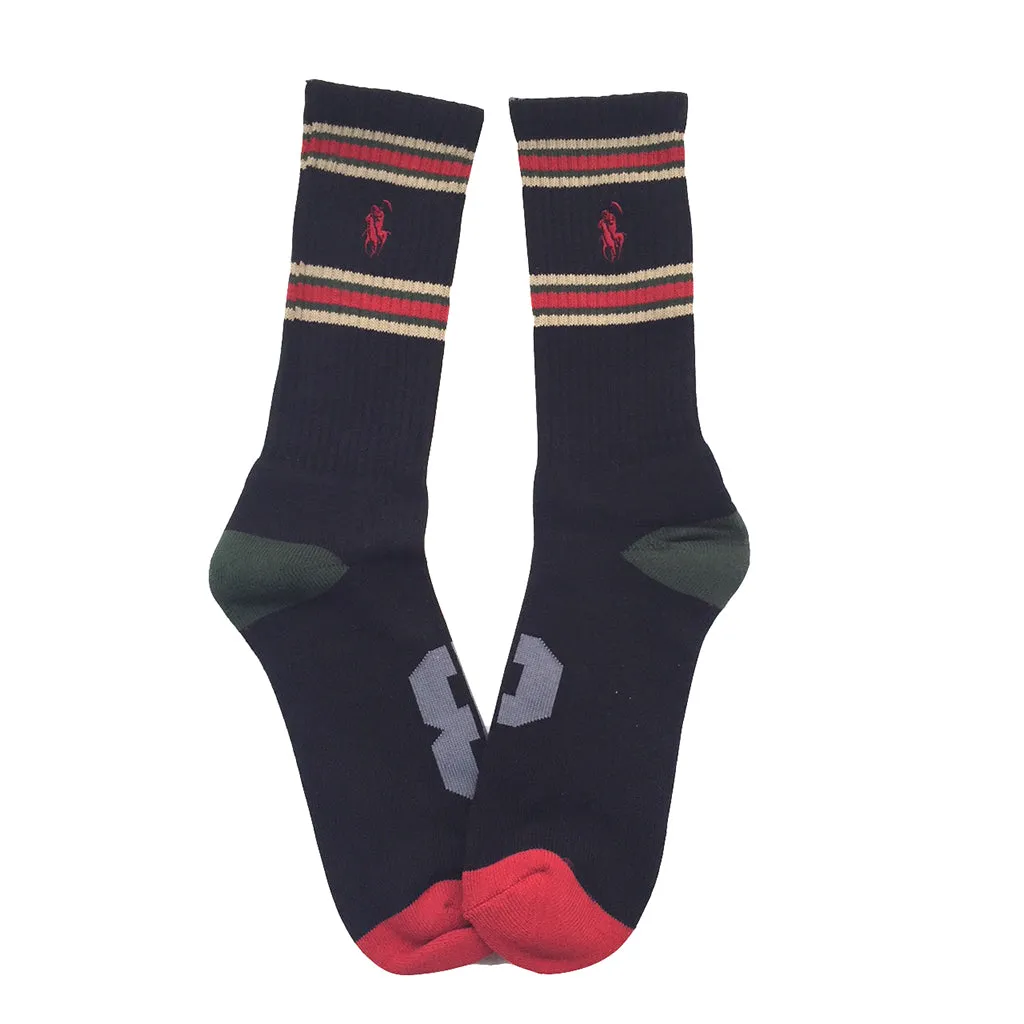 Brooklyn Projects - Reaper OG Striped Socks, Black/Red/Green