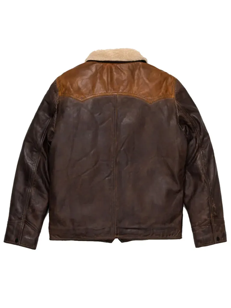 Brown Sherpa Genuine Leather Jacket