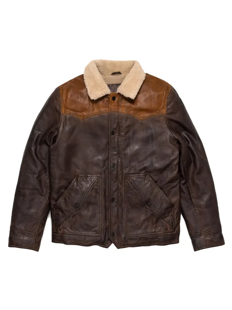 Brown Sherpa Genuine Leather Jacket