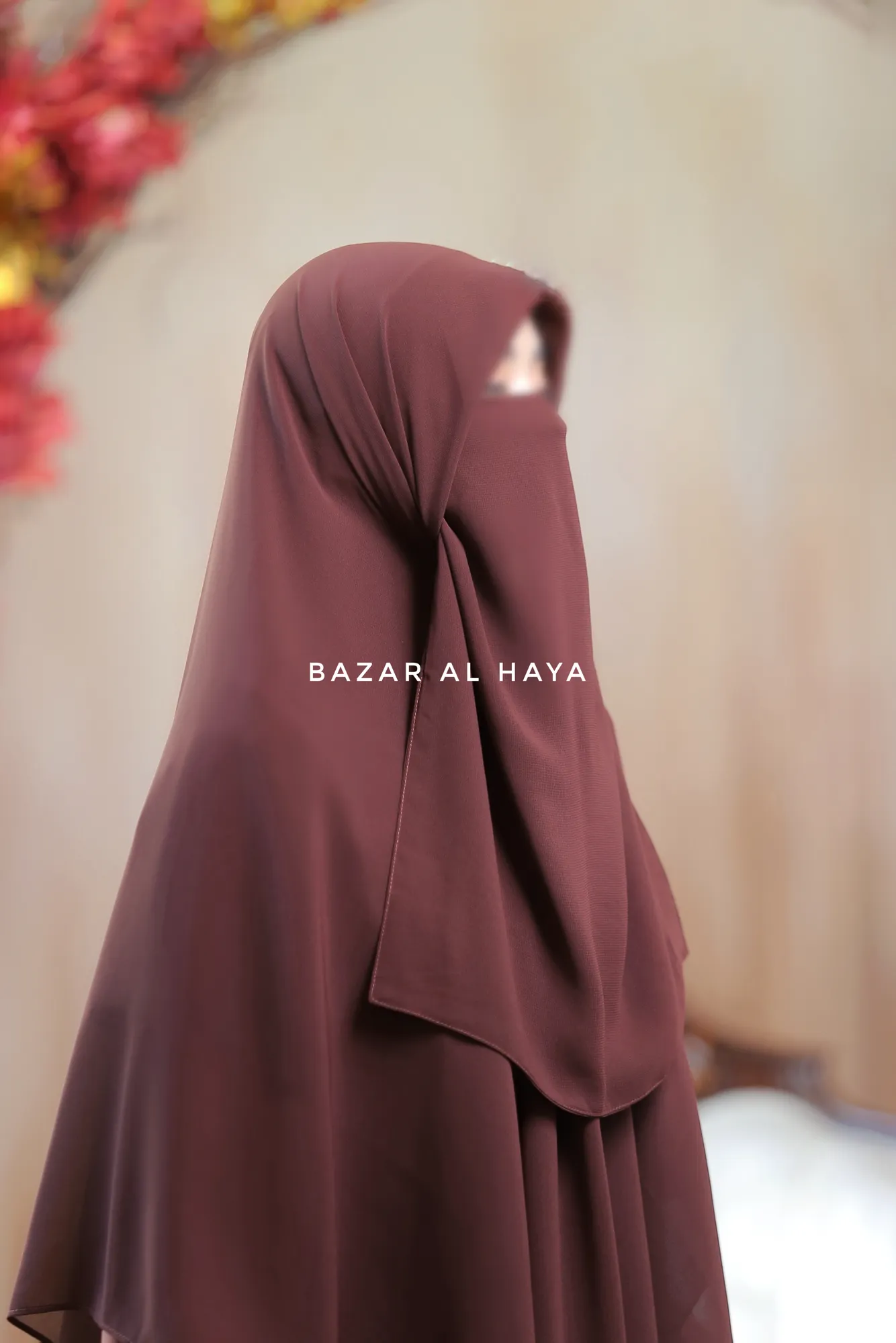 Brown Single Half Niqab - Super Breathable Veil