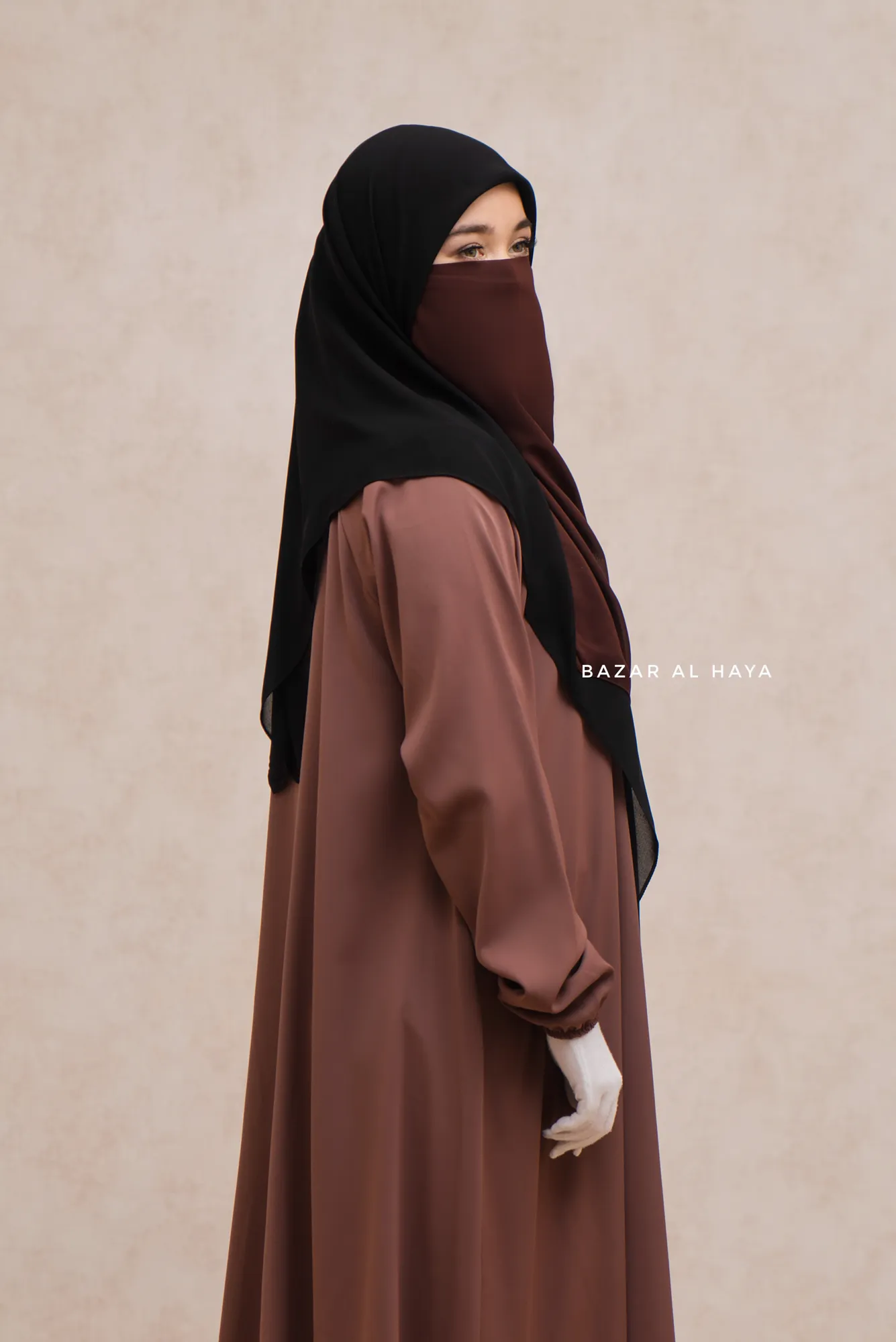 Brown Single Half Niqab - Super Breathable Veil