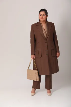 Business Formal Ladies Brown Three Piece Suit