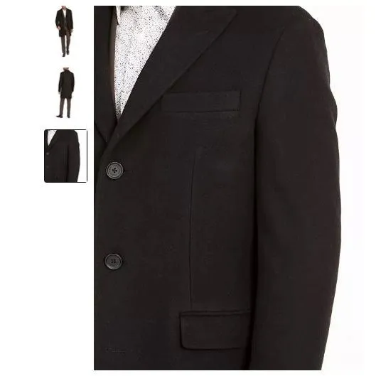 Calvin Klein Mens Malibu Slim-Fit Black Overcoat