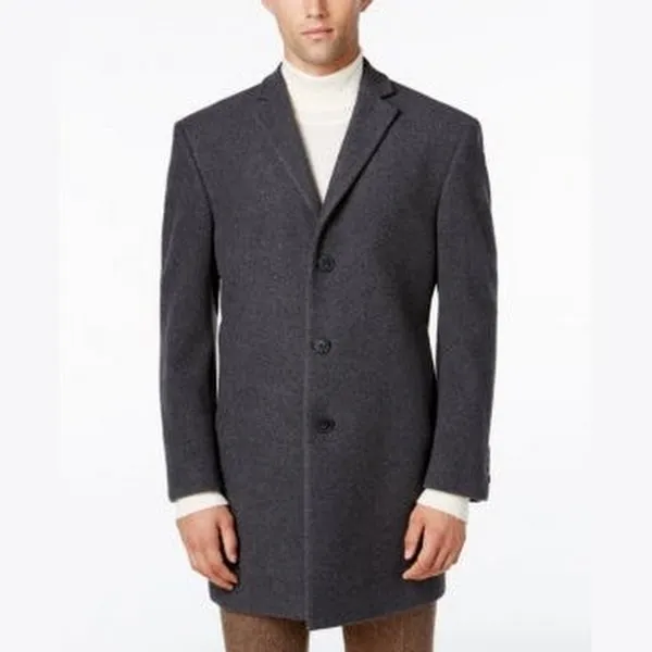 Calvin Klein Mens Prosper X-Fit Slim Fit Overcoat