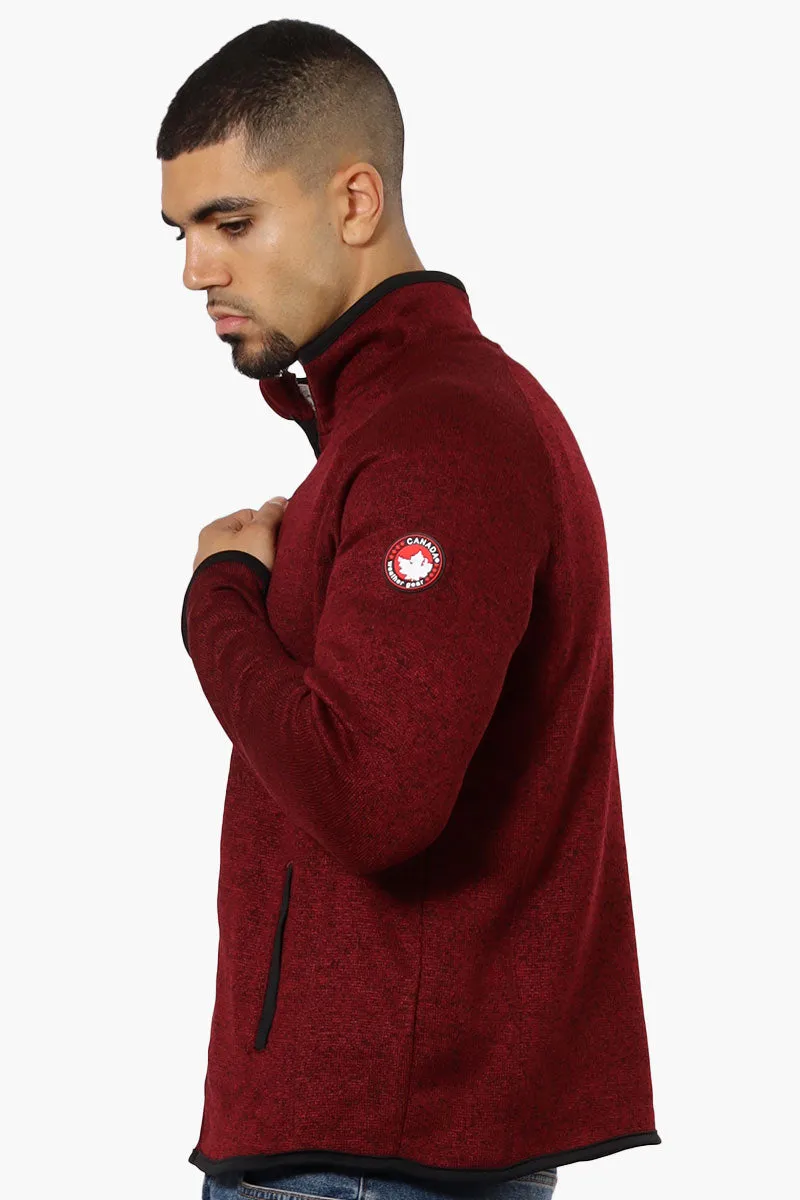 Canada Weather Gear Fleece Full Zip Lightweight Jacket - Burgundy