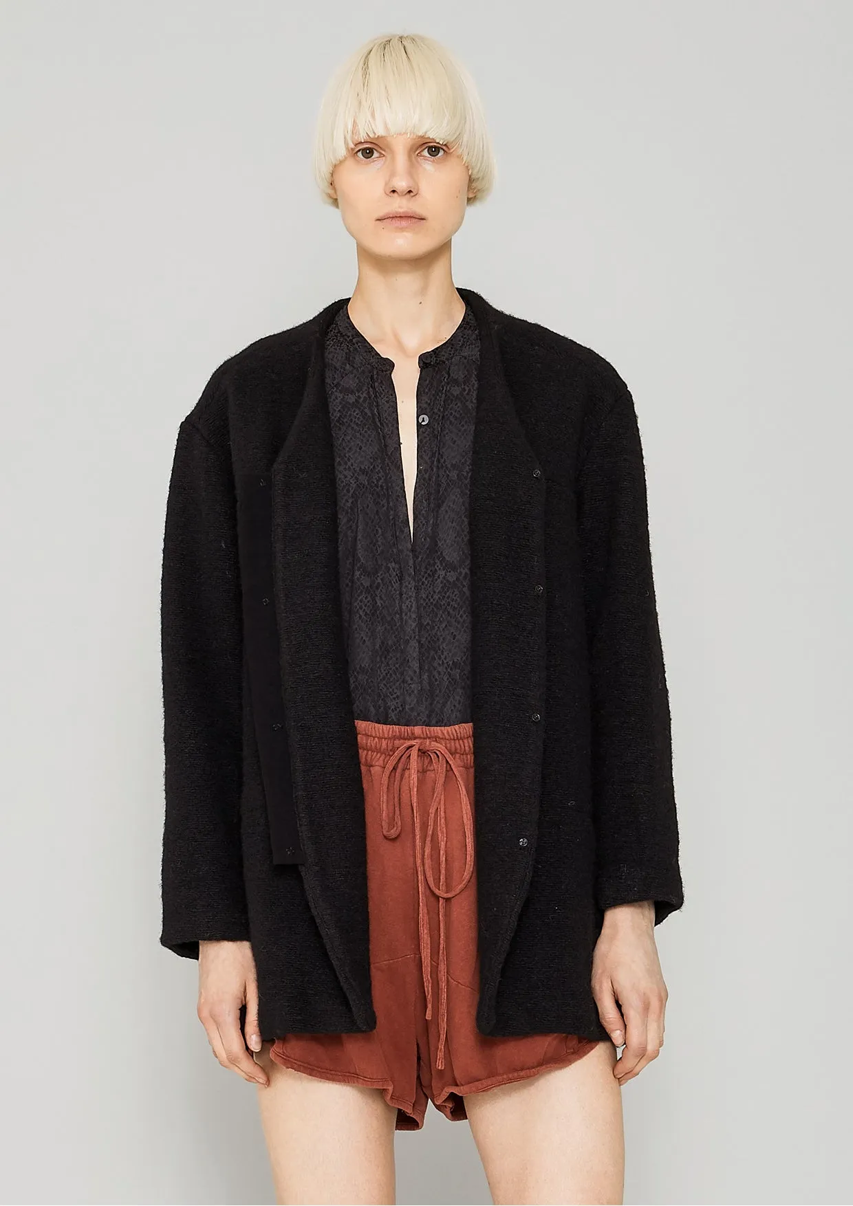 CARDIGAN - WOOL BLEND black