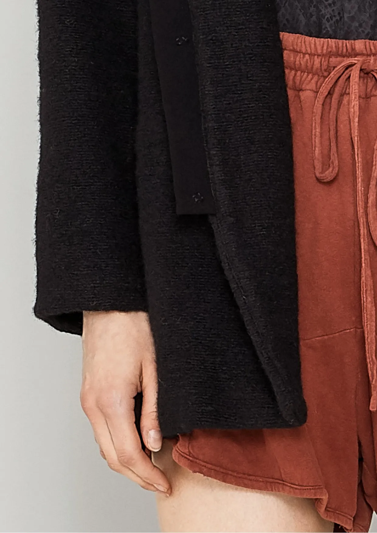 CARDIGAN - WOOL BLEND black