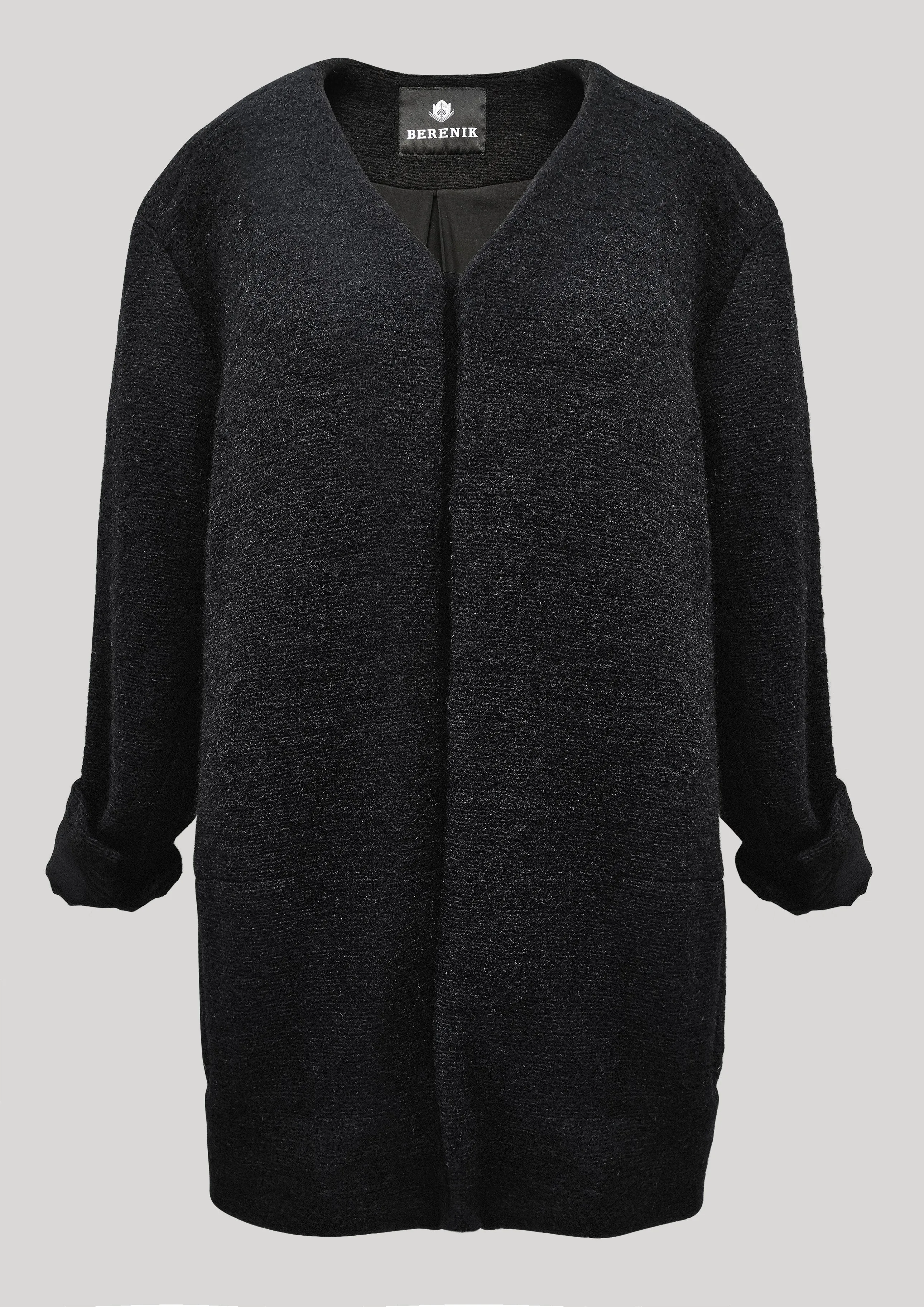 CARDIGAN - WOOL BLEND black