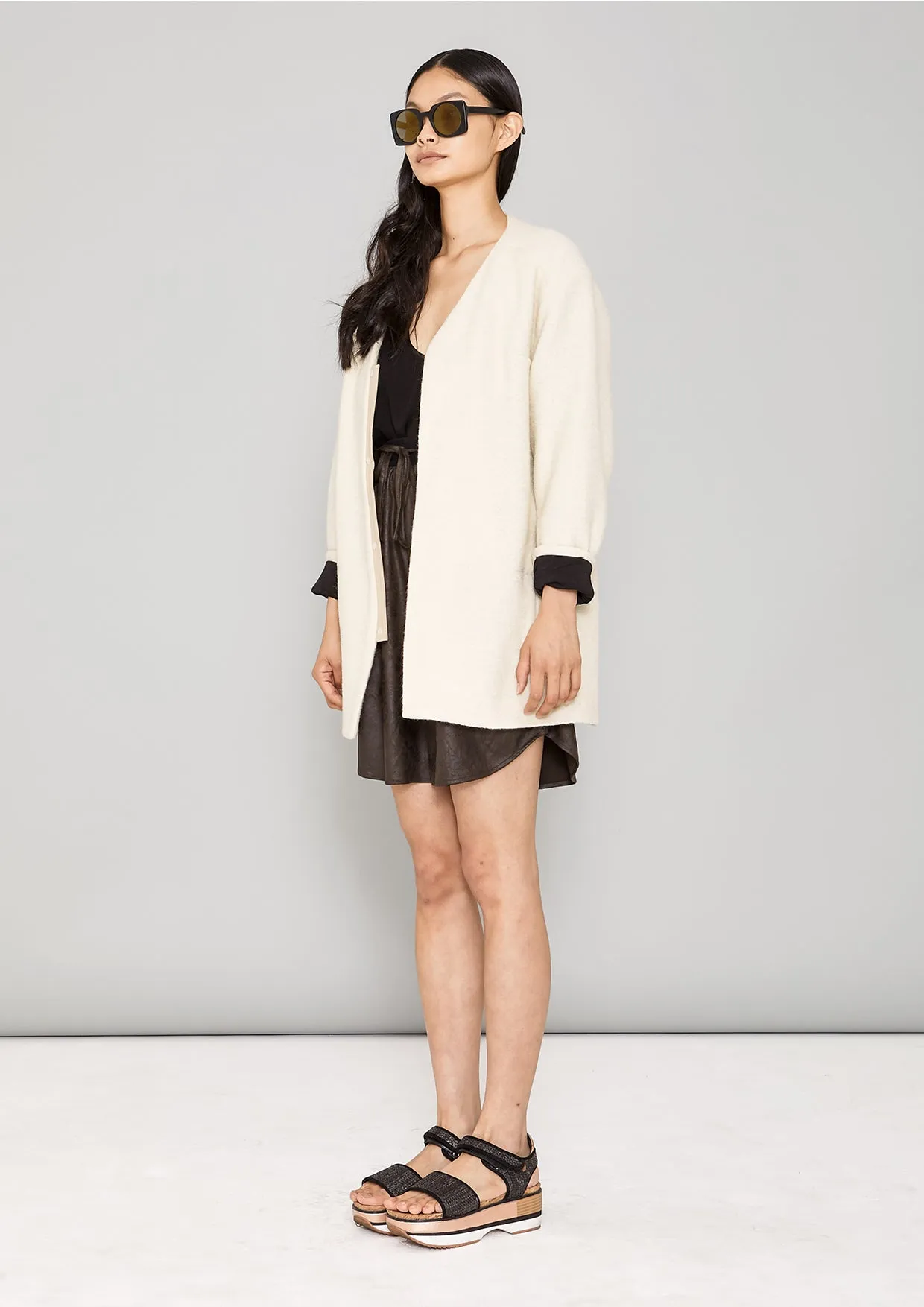 CARDIGAN - WOOL BLEND ivory